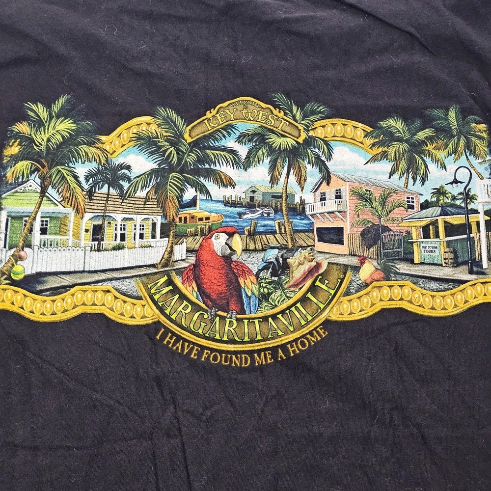 Margaritaville Key West Black Short Sleeve Cotton T-Shirt Men's 2XL - Picture 3 of 8